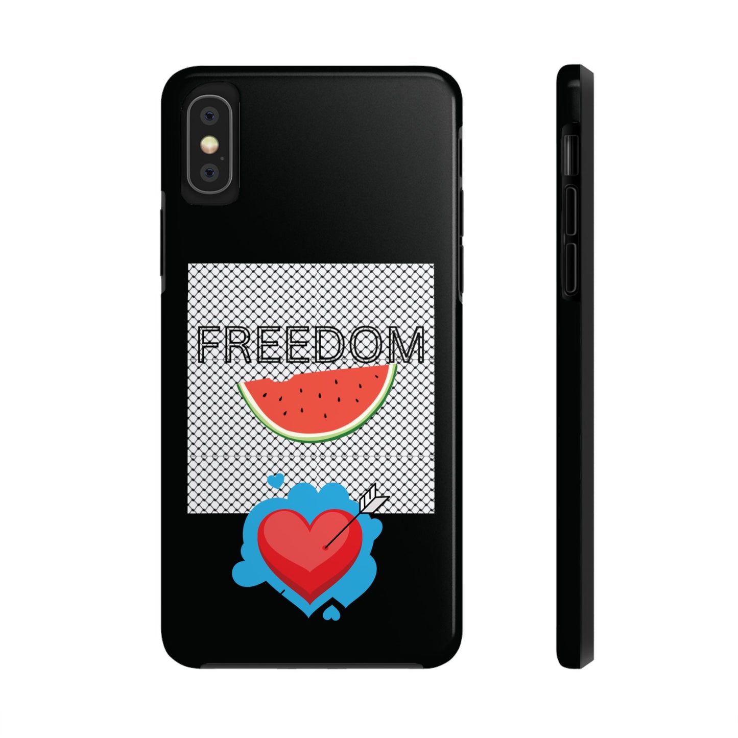 Freedom Vibes Tough Phone Case - Fun Watermelon & Heart Design