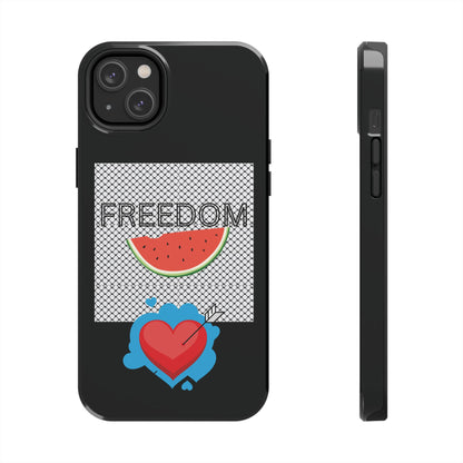 Freedom Vibes Tough Phone Case - Fun Watermelon & Heart Design