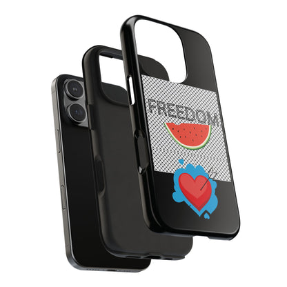 Freedom Vibes Tough Phone Case - Fun Watermelon & Heart Design