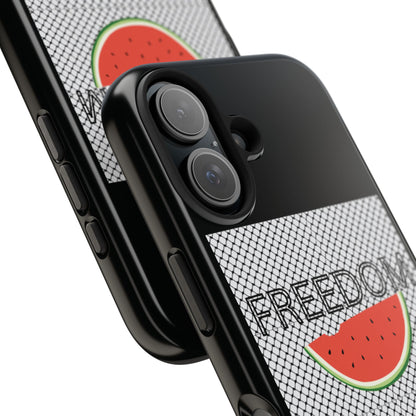 Freedom Vibes Tough Phone Case - Fun Watermelon & Heart Design