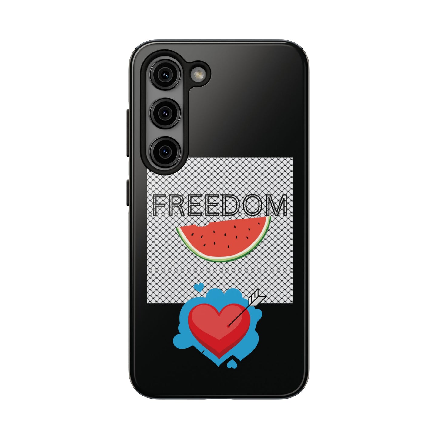 Freedom Vibes Tough Phone Case - Fun Watermelon & Heart Design