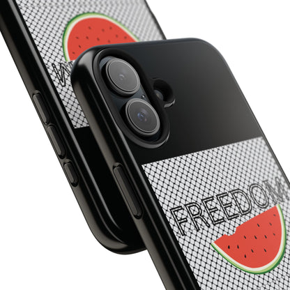 Freedom Vibes Tough Phone Case - Fun Watermelon & Heart Design