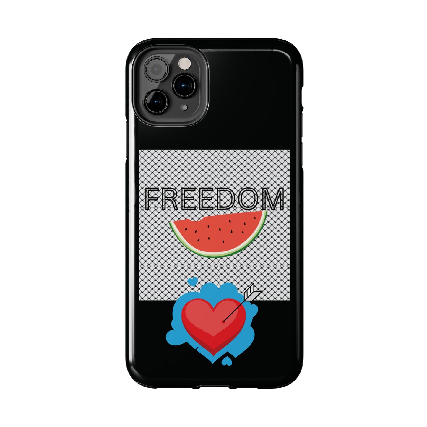 Freedom Vibes Tough Phone Case - Fun Watermelon & Heart Design