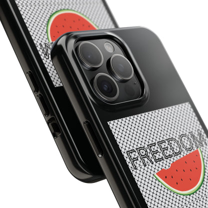 Freedom Vibes Tough Phone Case - Fun Watermelon & Heart Design