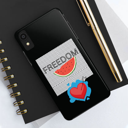 Freedom Vibes Tough Phone Case - Fun Watermelon & Heart Design