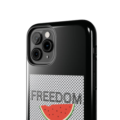 Freedom Vibes Tough Phone Case - Fun Watermelon & Heart Design