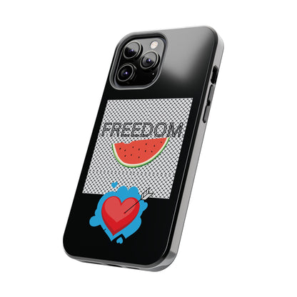 Freedom Vibes Tough Phone Case - Fun Watermelon & Heart Design