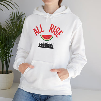 ALL RISE Heavy Blend™ Hooded Sweatshirt – Cozy Comfort with a Meaningful Style