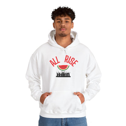 ALL RISE Heavy Blend™ Hooded Sweatshirt – Cozy Comfort with a Meaningful Style