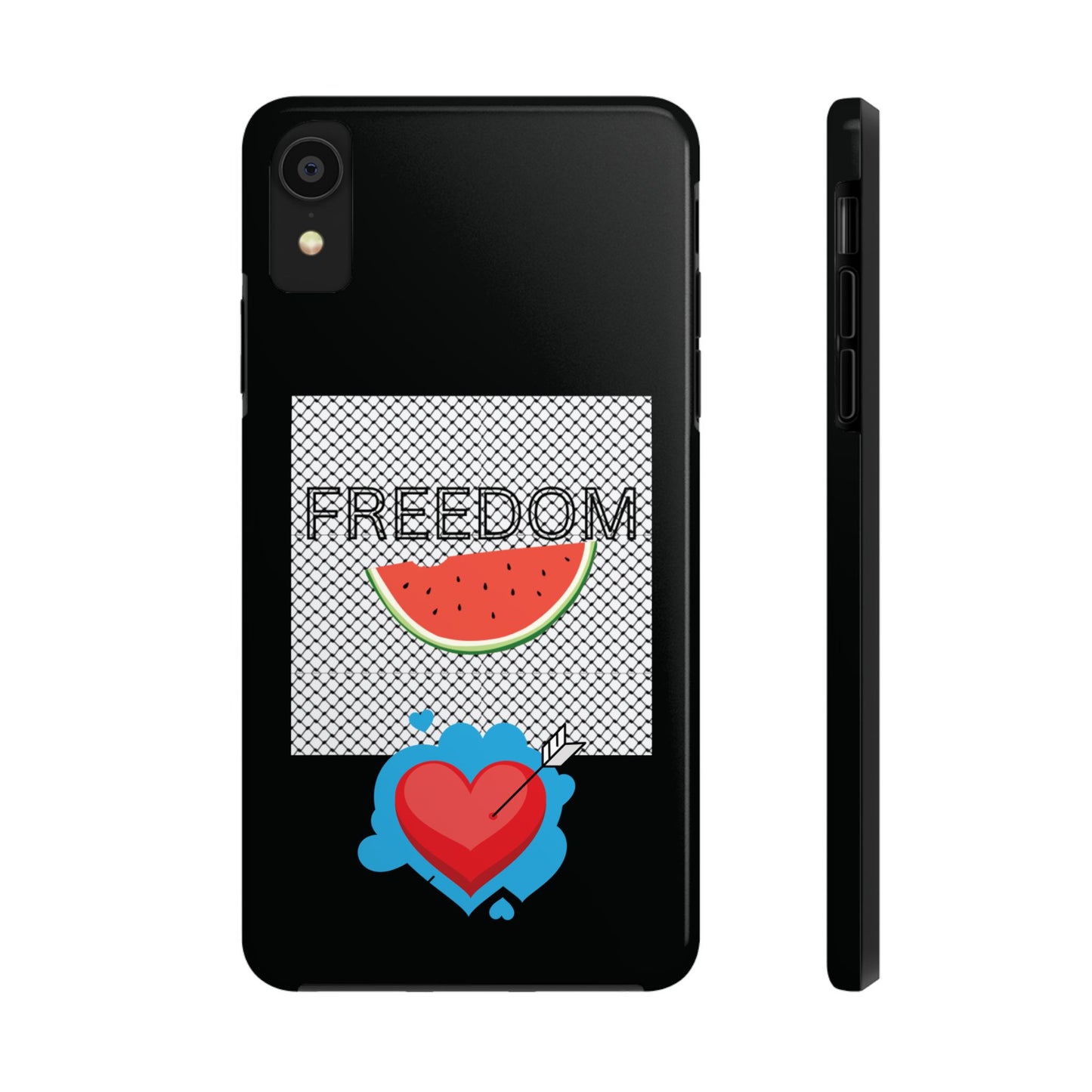 Freedom Vibes Tough Phone Case - Fun Watermelon & Heart Design