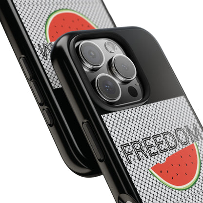 Freedom Vibes Tough Phone Case - Fun Watermelon & Heart Design