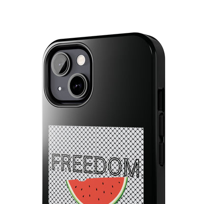 Freedom Vibes Tough Phone Case - Fun Watermelon & Heart Design