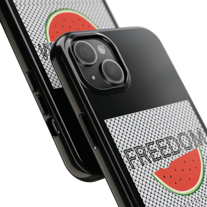 Freedom Vibes Tough Phone Case - Fun Watermelon & Heart Design