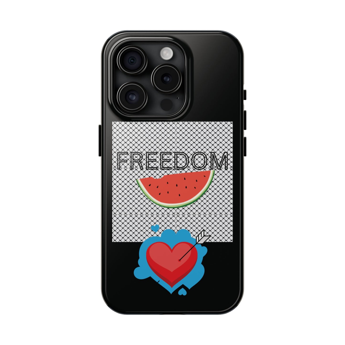 Freedom Vibes Tough Phone Case - Fun Watermelon & Heart Design