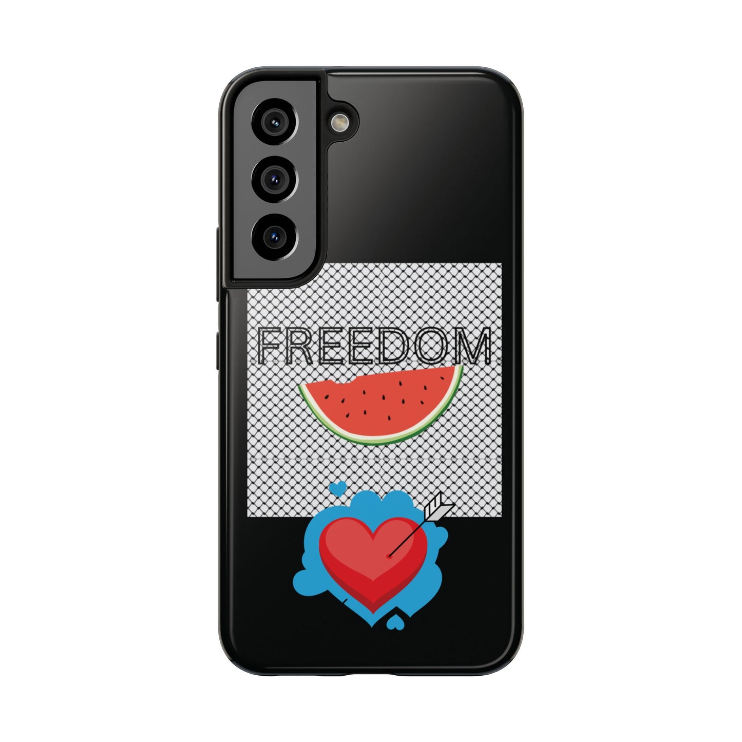 Freedom Vibes Tough Phone Case - Fun Watermelon & Heart Design