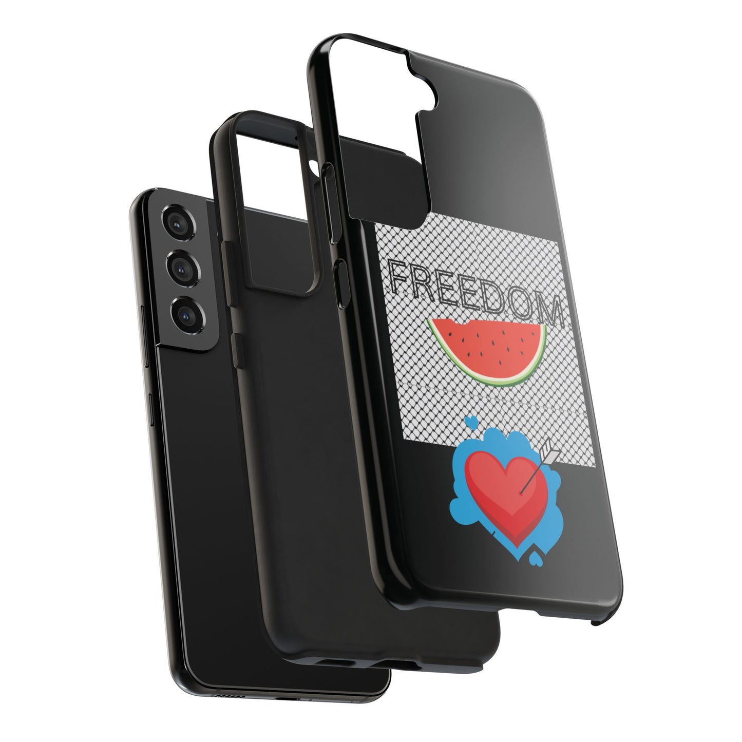 Freedom Vibes Tough Phone Case - Fun Watermelon & Heart Design