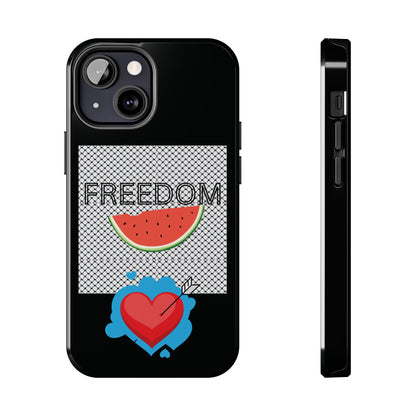 Freedom Vibes Tough Phone Case - Fun Watermelon & Heart Design