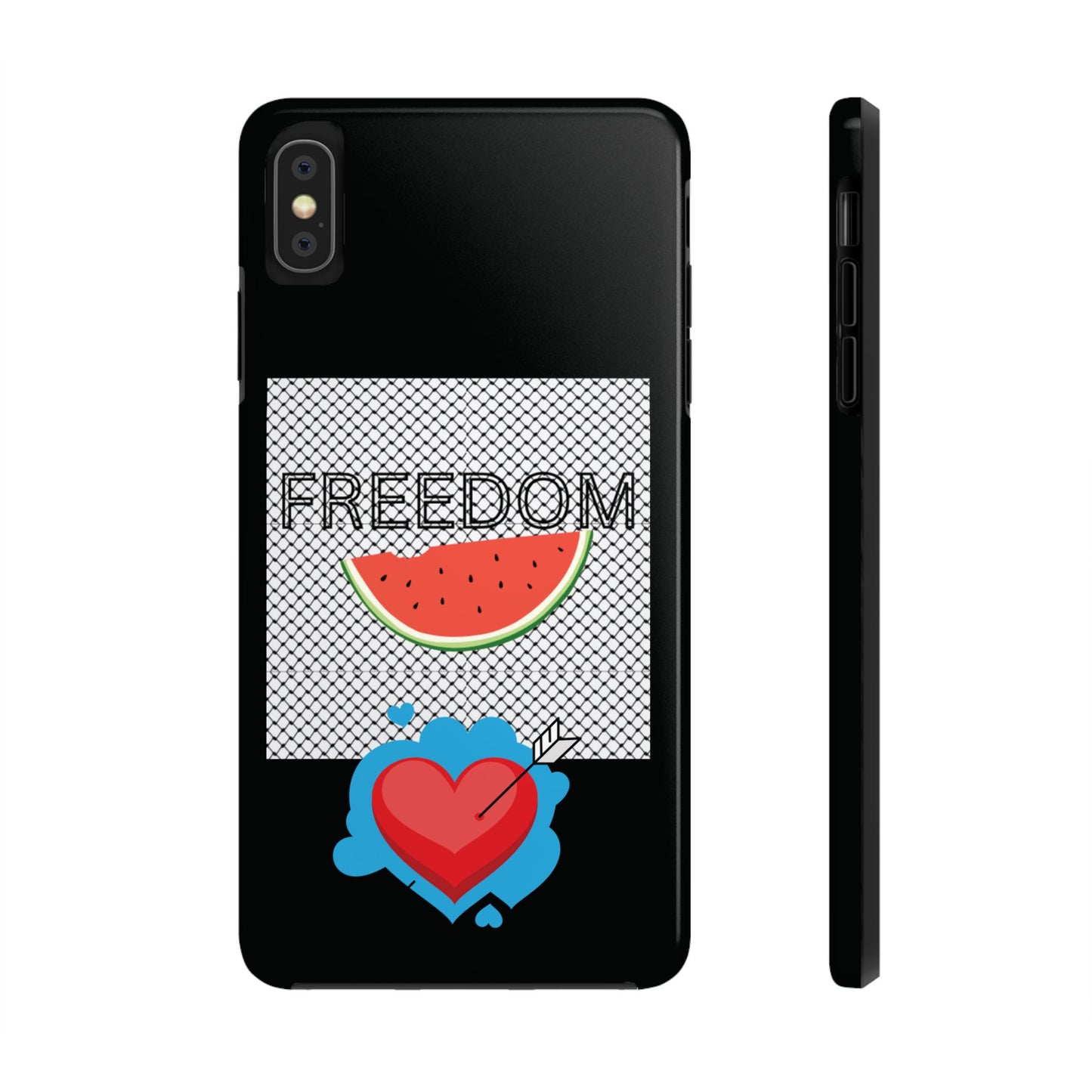 Freedom Vibes Tough Phone Case - Fun Watermelon & Heart Design