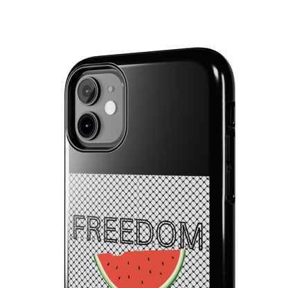 Freedom Vibes Tough Phone Case - Fun Watermelon & Heart Design