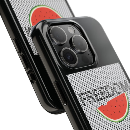 Freedom Vibes Tough Phone Case - Fun Watermelon & Heart Design