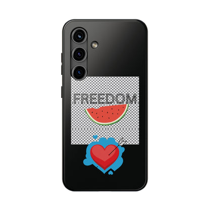 Freedom Vibes Tough Phone Case - Fun Watermelon & Heart Design