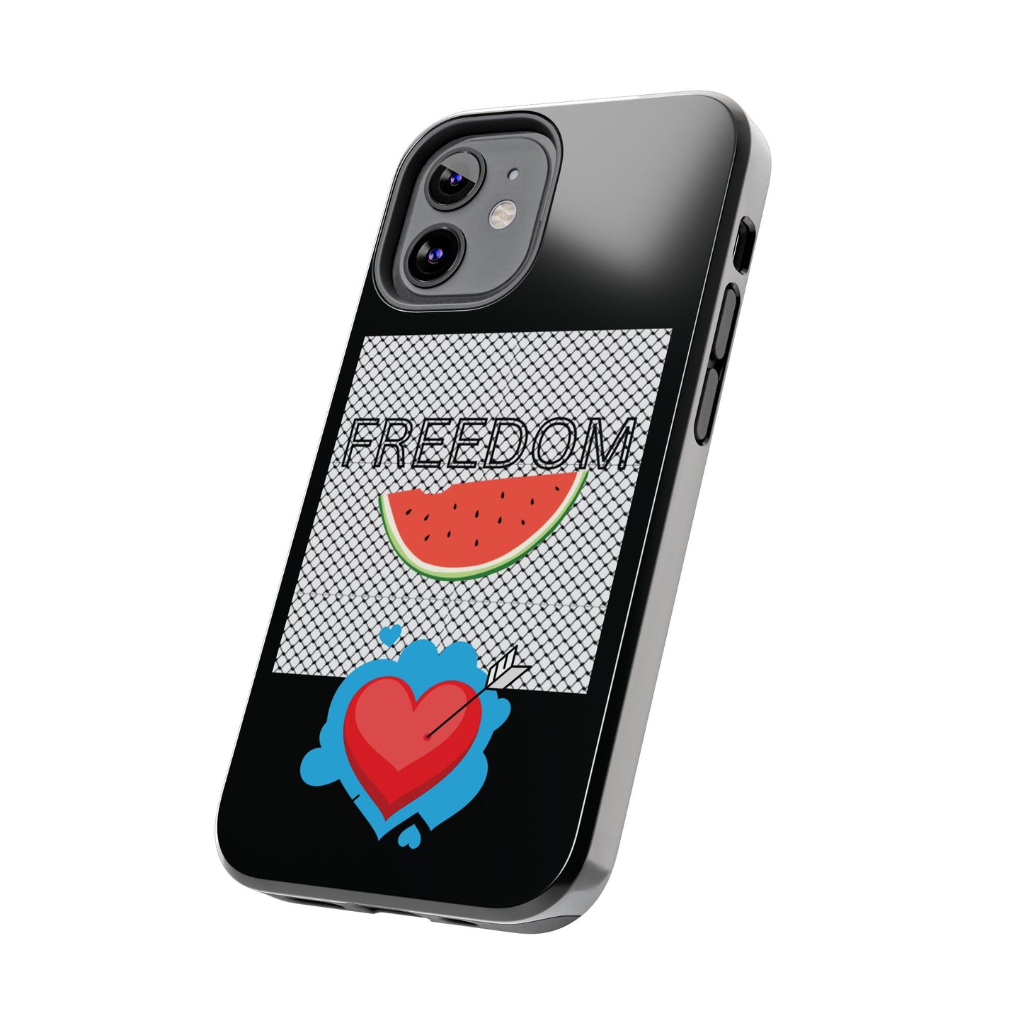 Freedom Vibes Tough Phone Case - Fun Watermelon & Heart Design