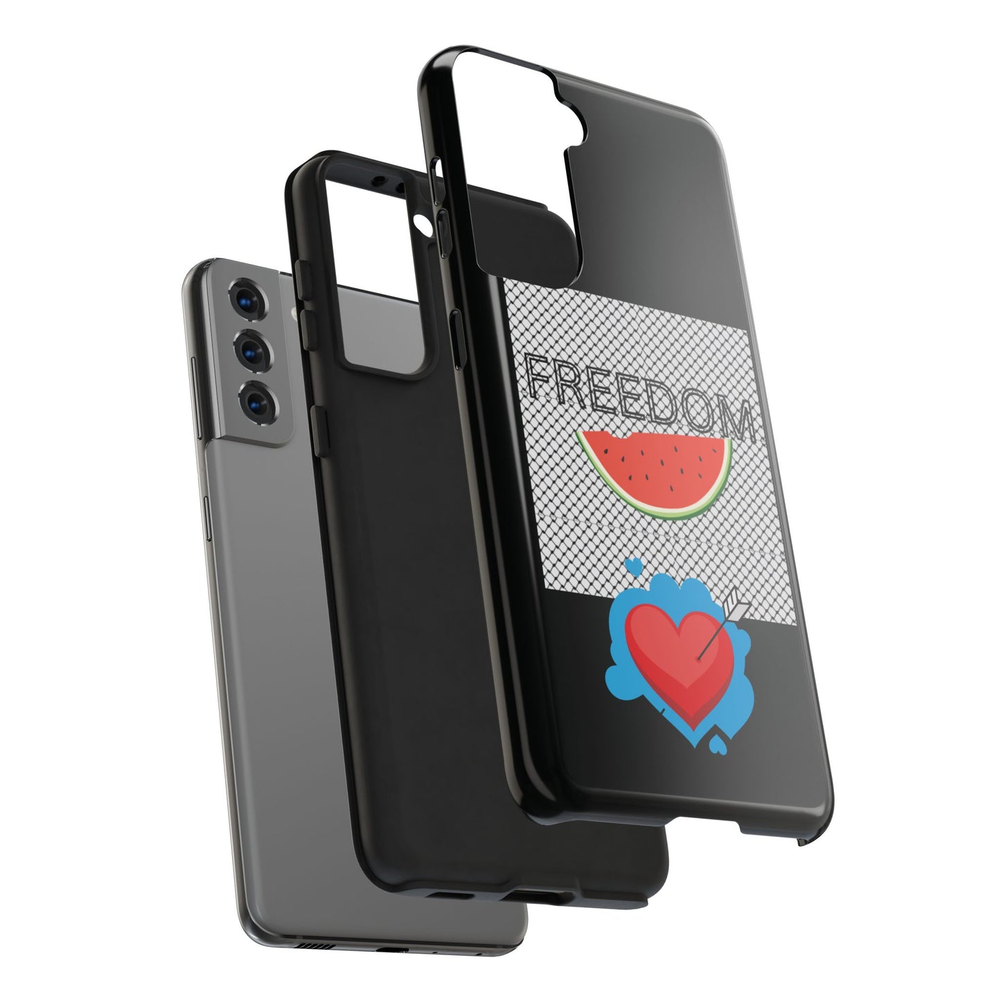 Freedom Vibes Tough Phone Case - Fun Watermelon & Heart Design