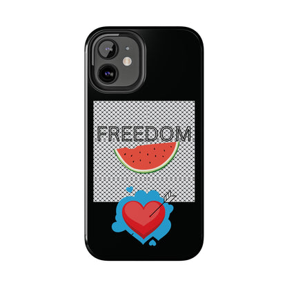 Freedom Vibes Tough Phone Case - Fun Watermelon & Heart Design