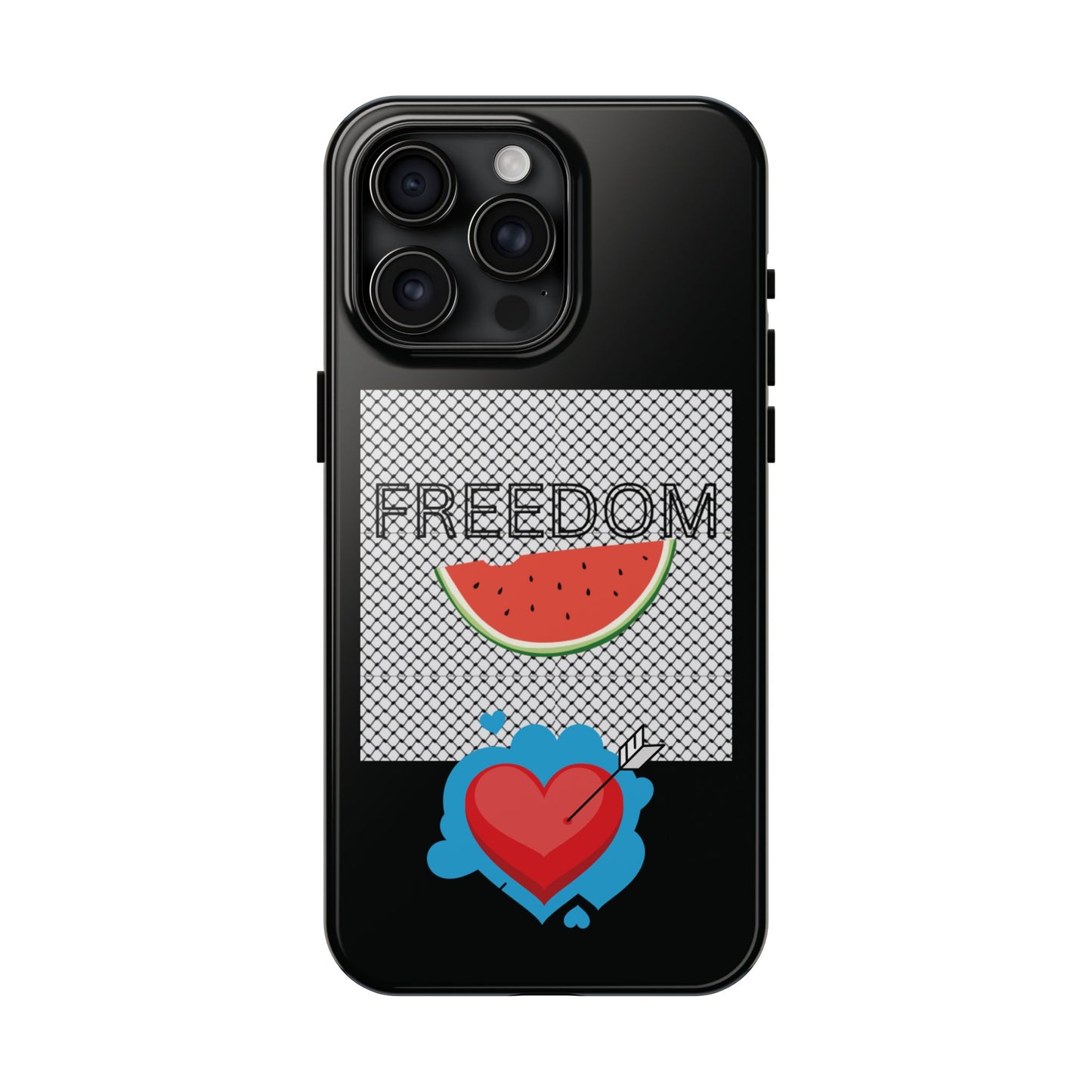 Freedom Vibes Tough Phone Case - Fun Watermelon & Heart Design