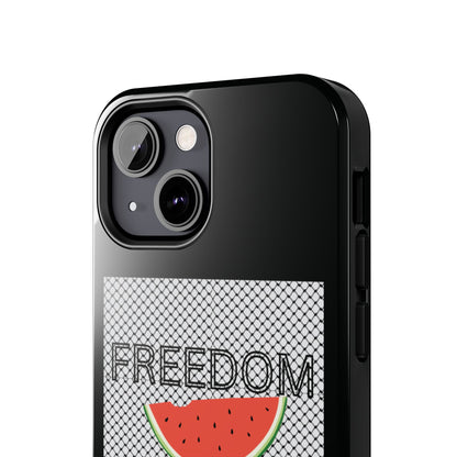 Freedom Vibes Tough Phone Case - Fun Watermelon & Heart Design