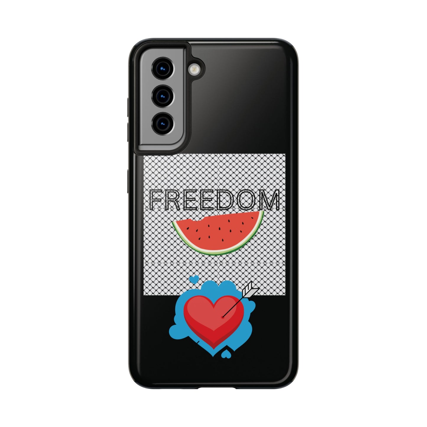 Freedom Vibes Tough Phone Case - Fun Watermelon & Heart Design