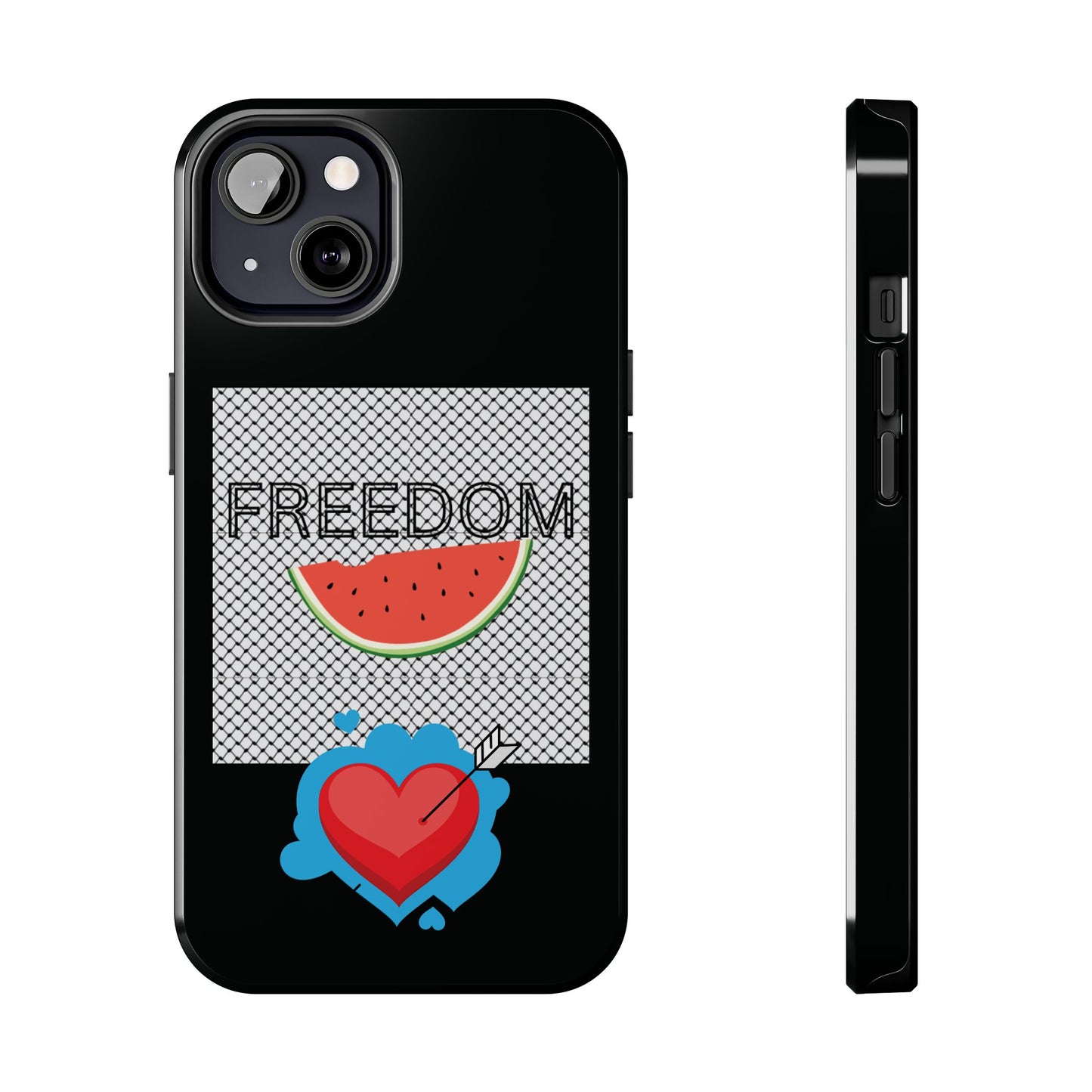 Freedom Vibes Tough Phone Case - Fun Watermelon & Heart Design